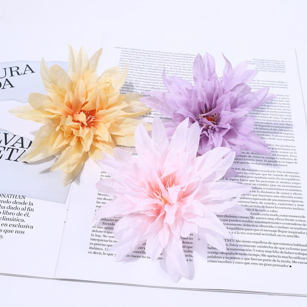 3/5PCS Dahlia Artificial Silk Flower Heads Decorative Scrapbooking For Home Wedding Brides Room Decoration Fake Flower accessory