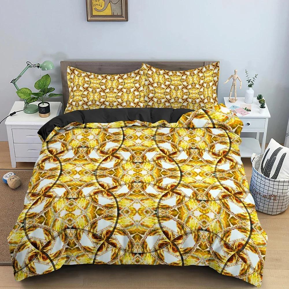 3D Chain Pattern Bedding Set Duvet Cover Comforter Covers For Bedroom Twin King Size Soft Quilt Cover With Pillowcase