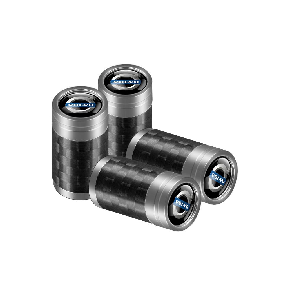 For Volvo ew1For Volvo R Rdesign XC40 C70 V60 V90 AWD T6 D8 T8 4Pcs Carbon Fiber Car Wheel Tire Valve Stem Air Cap Auto Accessories Valve Cap