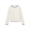 Demana Winter Wool Mohair Blend Patchwork Round Neck Knit Sweater