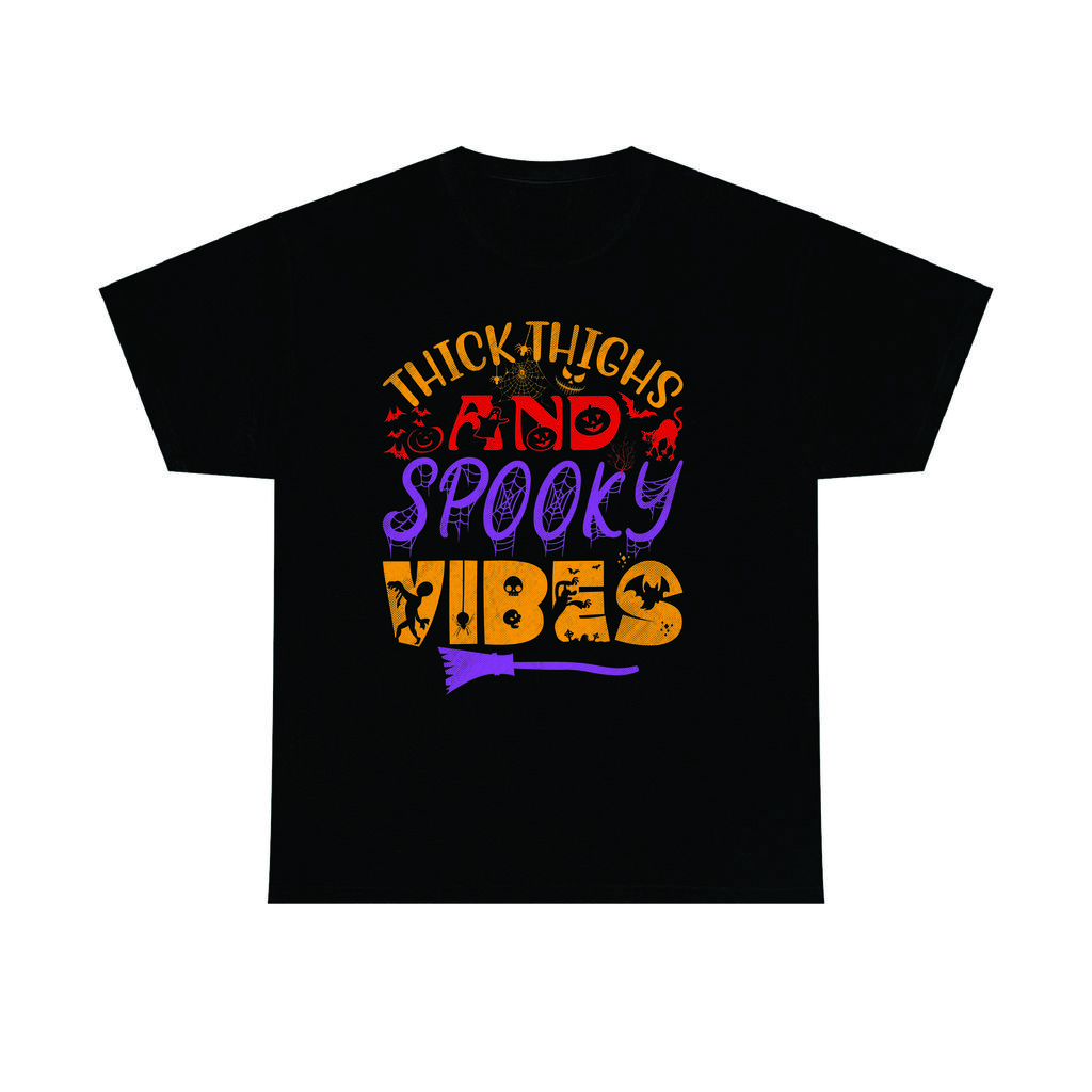 Thick Thighs Halloween T Shirt Bootiful Thighs Spooky Vibes Unisex Tee Top