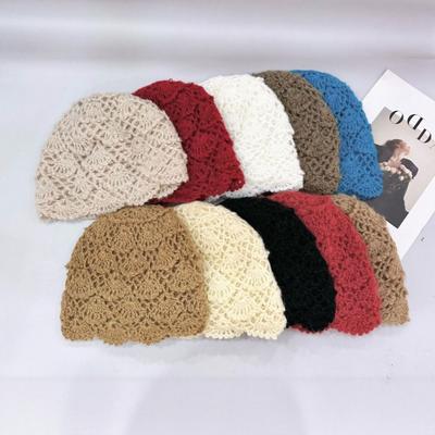 25 neue handgemachte gehäkelte Pile-Mütze Kinder Frühling und Sommer hohle Pullover-Mütze Baotou-Mütze Tide