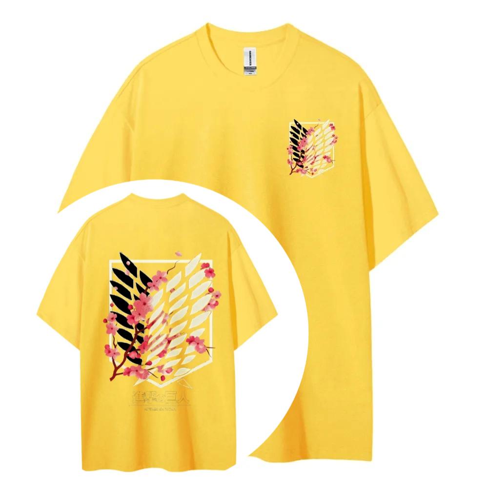 Attack On Titan Cotton Unisex Round Neck Anime TShirt Mens and Womens Summer Fashion High Quality Breathable Street TShirt