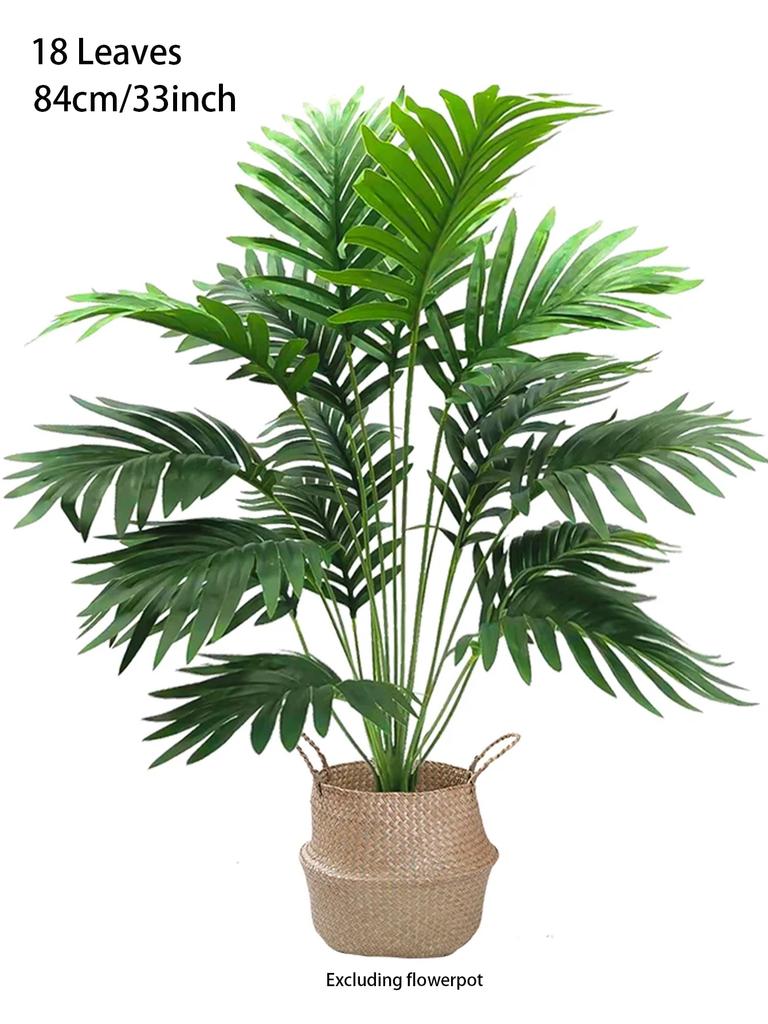 60-120cm Große Künstliche Palme Tropische Falsche Pflanzen Grüne Plastik-Palmblätter Großer Monstera Baumzweig für Heim-Gartendekor