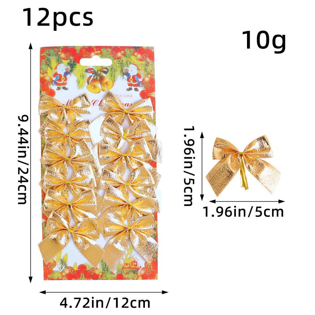 Christmas Tree Ornaments and Small Bows - Festive Decoration Pendants