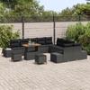Ensemble de canapé de jardin vidaXL en 13 pièces avec coussins noirs en poly rotin, Canapé de jardin vidaXL 2 places 3362844