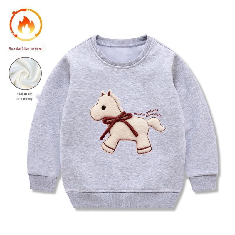 New Year Festive Fleece Pullover One-Piece for Small/Medium Kids: Warm Winter Inner Wear, Skin-Friendly, In Stock