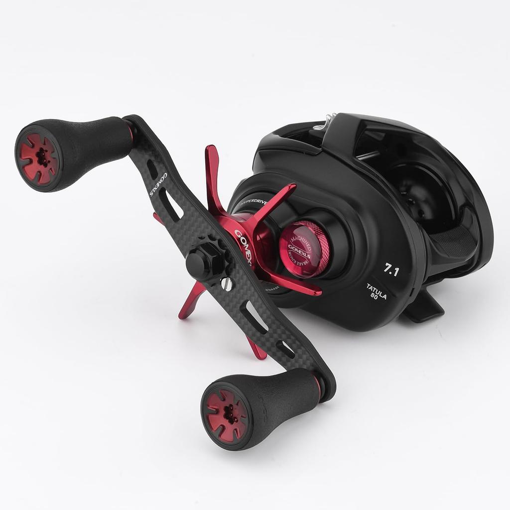 GOMEXUS Baitcasting Reel Double Handle Carbon 95mm with TPE Knob FH95