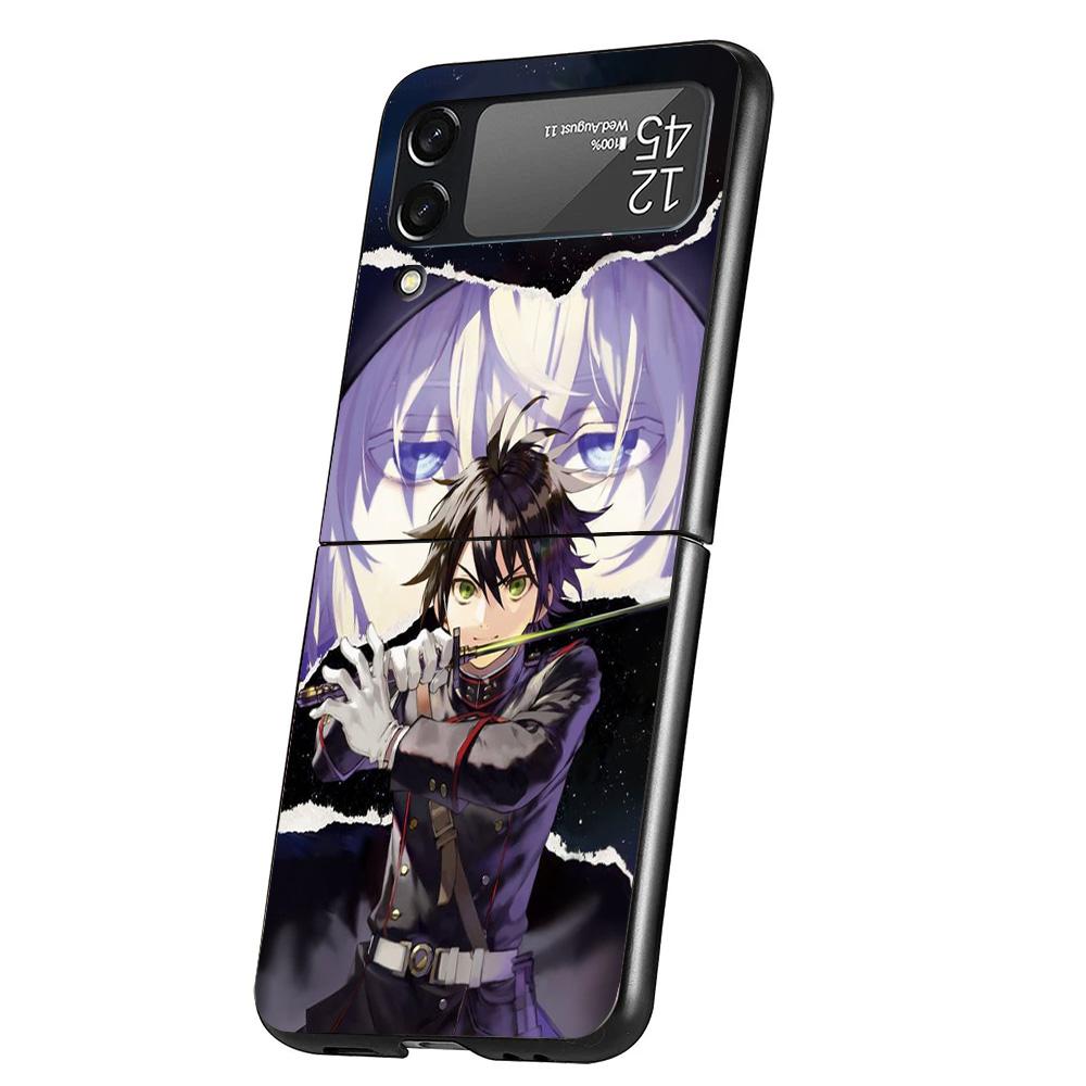 Seraph Of The End Case Phone Cover for Samsung Galaxy Z Flip 6 5 4 3 5G ZFlip6 ZFlip5 ZFlip4 ZFlip3 Black Hard Trend Fundas