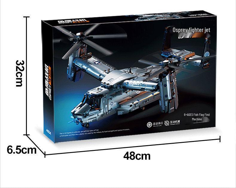 Osprey V22 Building Blocks Toy - J-20 Educational Assembly for Boys, High-Difficulty Birthday Gift