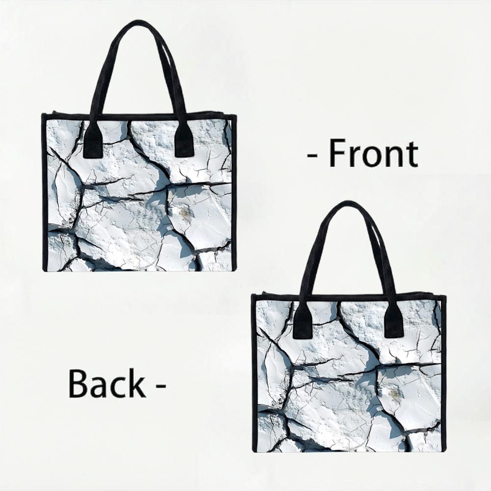 Crack Pattern Tote Bag Fashion Casual Large Capacity Daily Shoulder Handbag