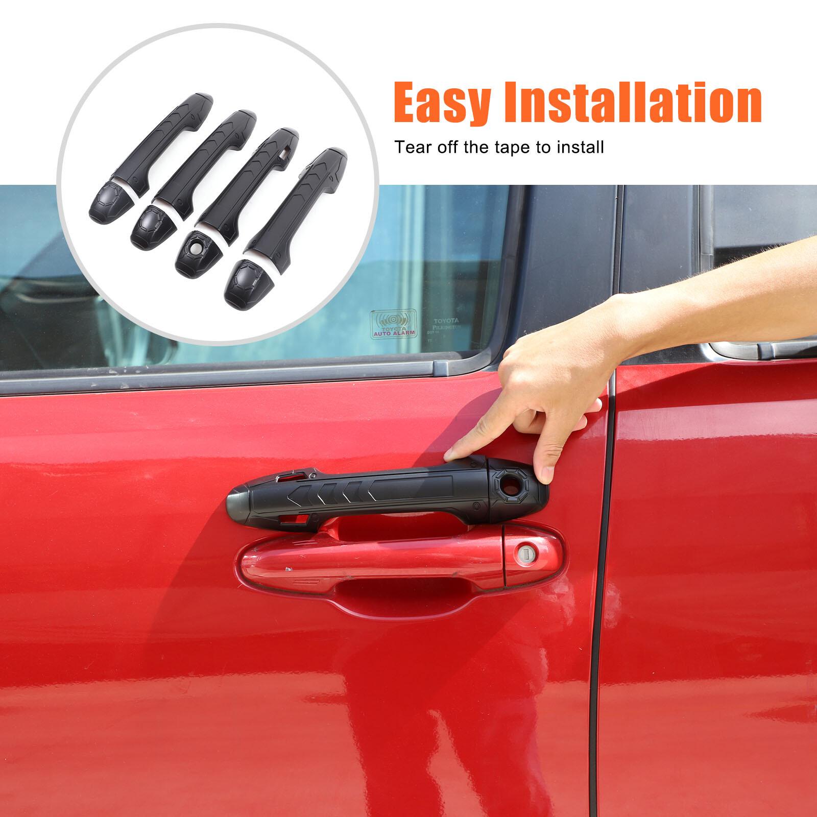 Matte Black ABS Exterior Side Door Handle Cover Trim For Toyota Tacoma 2015-