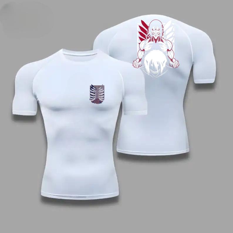 ErenYeager Oblečení Fitness Kompresní Běžecké Tričko Pánské Topy Netopýří Potisk Pánské Rychleschnoucí Posilovna Sportovní Oblečení Dresové Tričko pro Muže