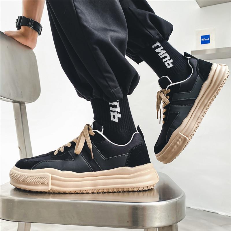 

2024 Новый тренд Спорт и отдых Универсальные толстые подошвы Ниш Дизайн Борд Кроссовки Дышащие и нескользящие Кроссовки для бега Мужская обувь 39 чёрный