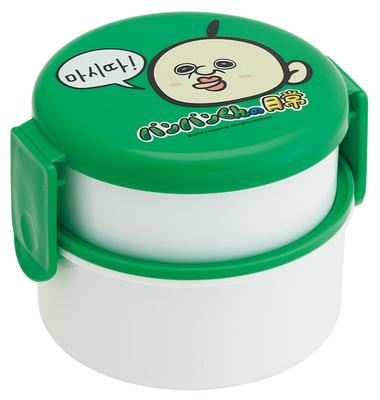 Bento Round Rice Ball Case with 500ml Made In Microwave Daily Box, Antibacterial, Two-Tier, Fork, Capacity, Japan, Safe, "Panpan-kun's Life"