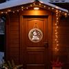Christmas Wooden Hanging Sign with and Snowman - Holiday Door Decoration Ornament for Home