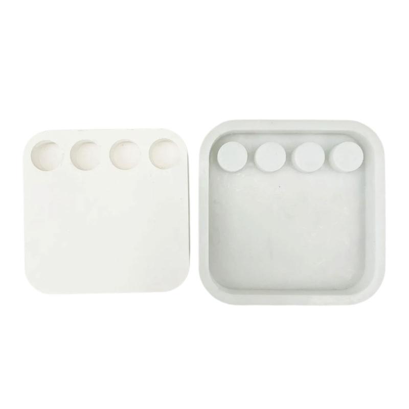 DIYs Castings Molds Candlestick Candle Holder Silicone Handicraft Molds Four Holes Tealight Holder Mold Home Decorations 1
