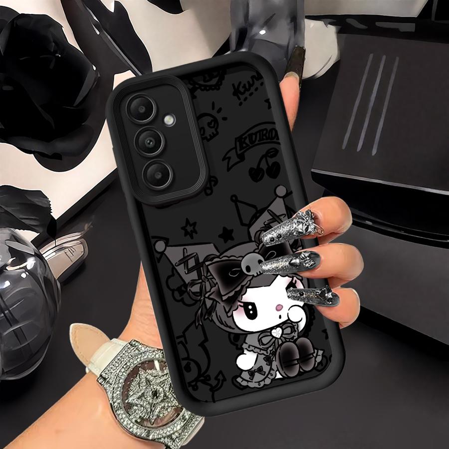 Case for Samsung Galaxy A56 A55 A25 A26 A21s A35 A52 A54 A73 A32 A22 A36 A24 Phone Cover Sanrio Cool Kuromi
