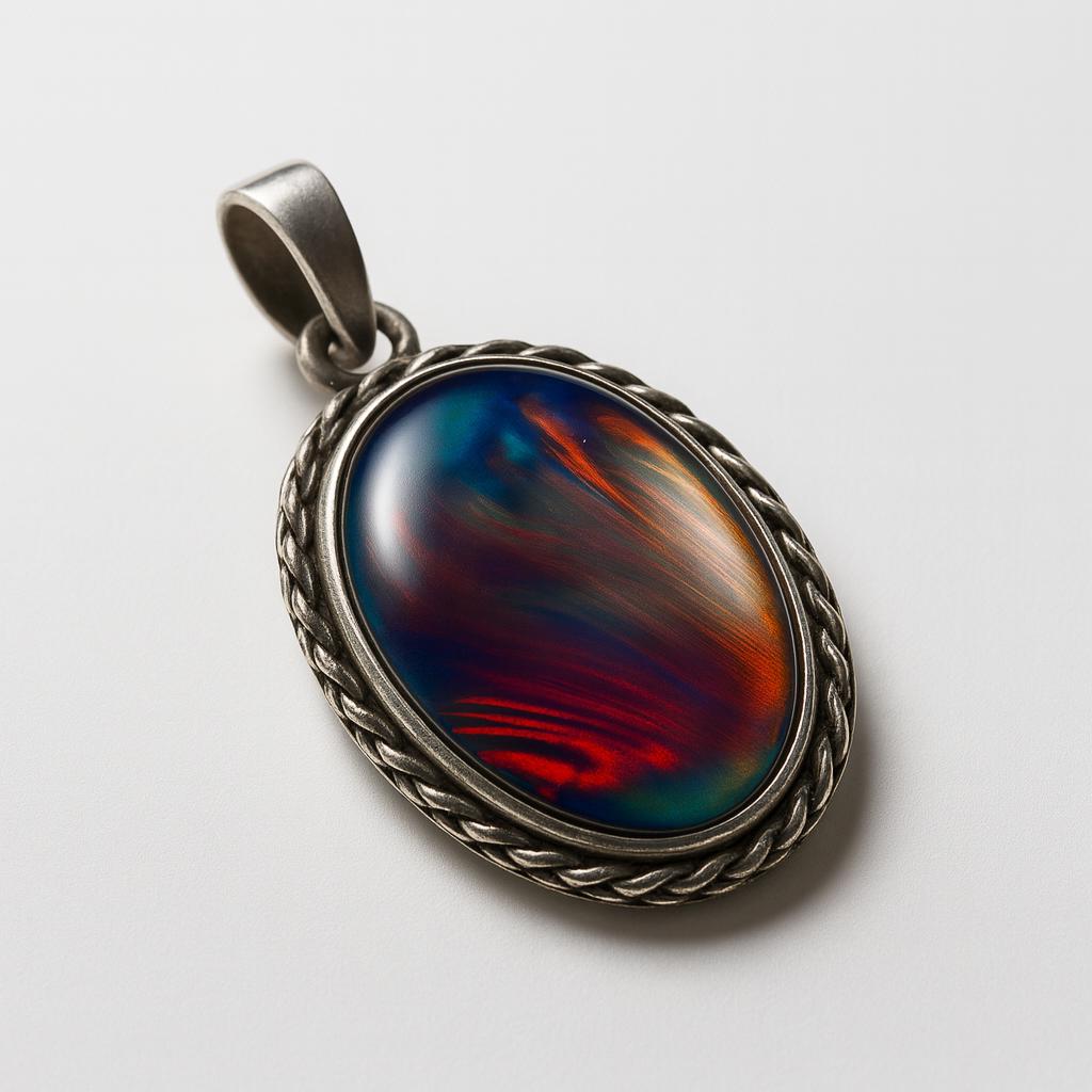 925 Sterling Silver Pendant 40 Ct Natural Multicolor Opal Jewelry