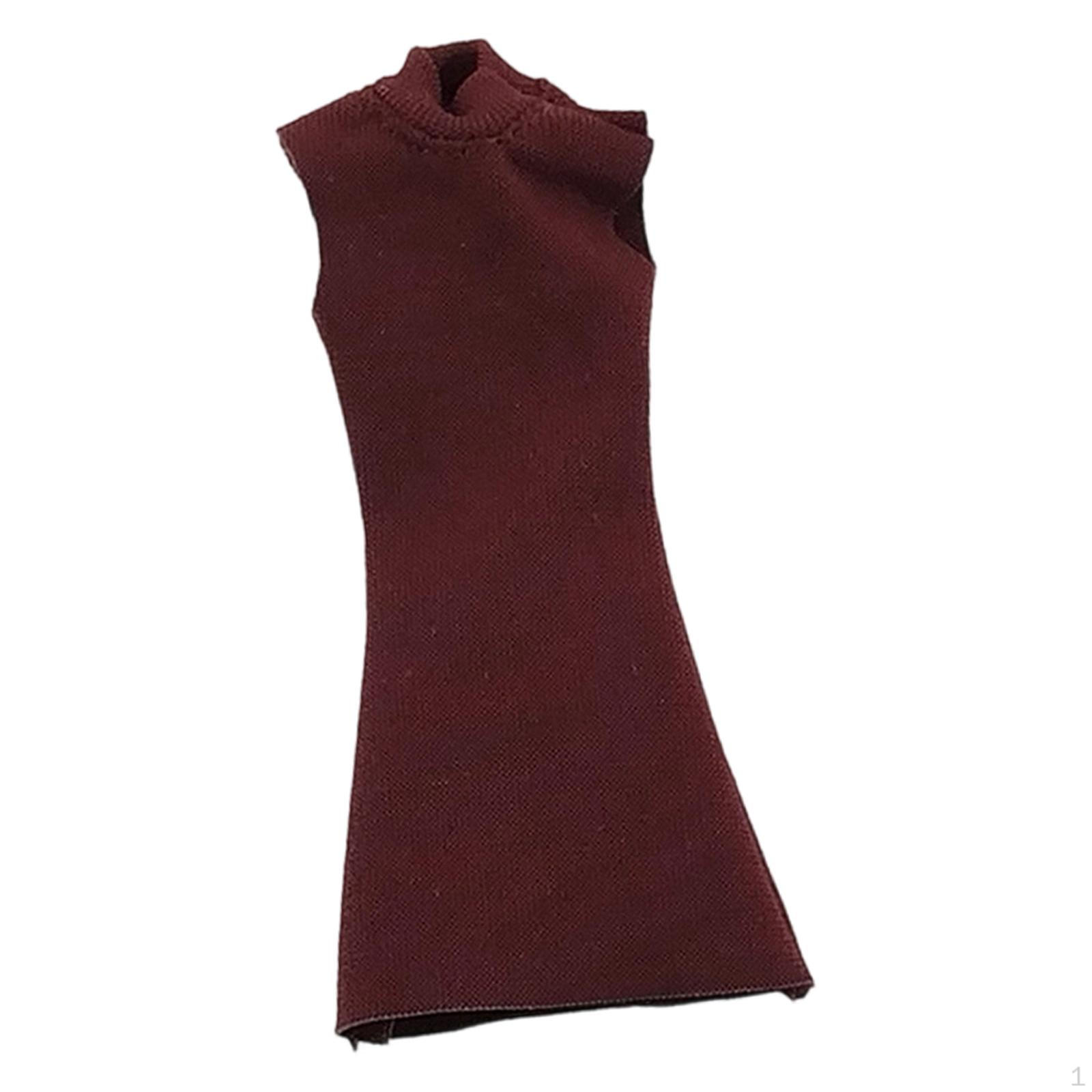 

1/12 Scale Female Clothes Figure Clothing Accessories Cosplay Sturdy Lightweight for Collectors темно-червоний колір