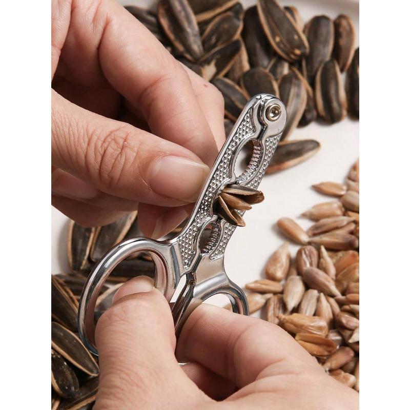 Functional Small Zinc Alloy Shell Opener, Suitable for Sunflower Seeds, Pine Nuts, Pistachios and Various Small Nuts Shell Opener