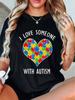 Autism Awareness Heart Puzzle T-shirt