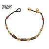 Holiday Gift for Her Bohemian Bracelet Women, Handmade Bamboo Joint Beaded Stackable Bracelet, Ethnic Style Boho Summer Jewelry Adjustable Slide