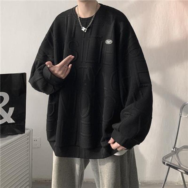 

Men s Sweatshirt Fall Loose and Versatile Oversize Slouchy Coat Men s Couple s Top Casual Sweatshirt XXXL чорний