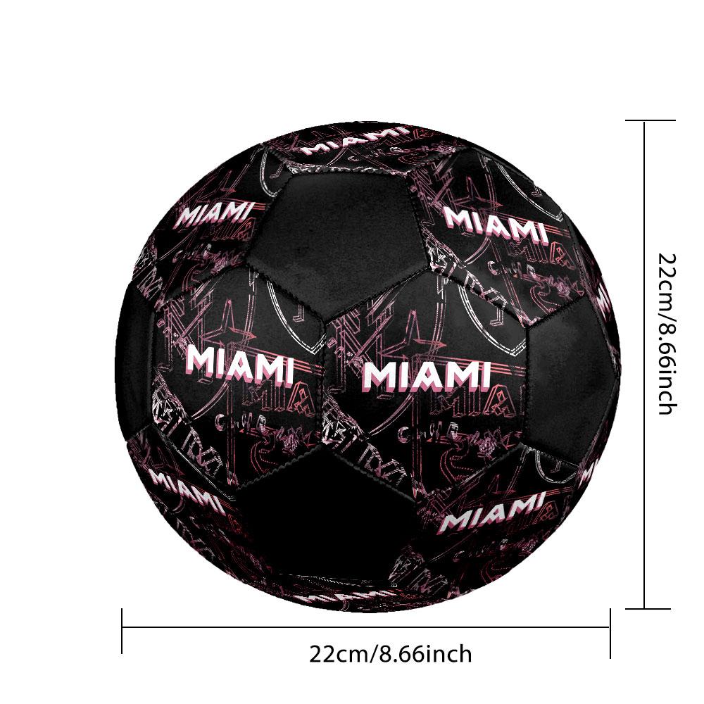 Inter Miami CF Size 5 Soccer Ball, Machine-Stitched PVC, Durable & High Bounce, All Ages Fit, fan merchandise, matches & outdoor use.