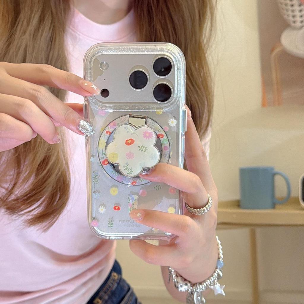 Colorful Floral Magnetic Phone Case for iPhone 15/16/17 Pro Max