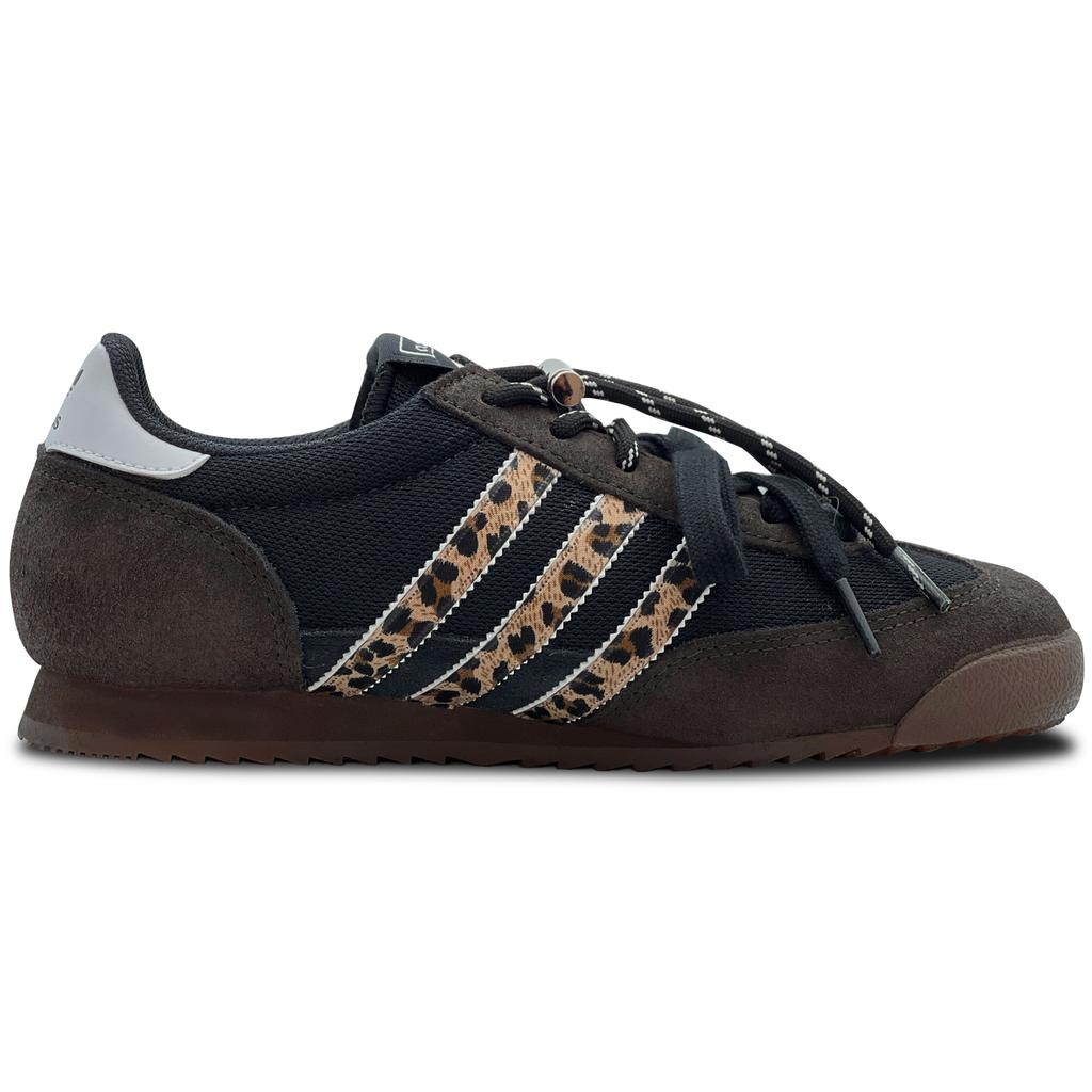 Adidas Originals R71 Vintage Leopard Print Abrasion Resistant Low top Casual Shoes Unisex Black Brown IH1324(Team293-)