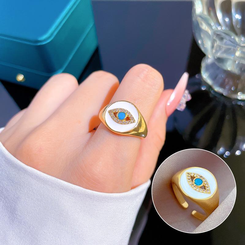 [Real Gold Electroplating] Temperament Advanced Sense Zircon Super Flash Ring Women'S Opening Can Be Adjusted And Simple