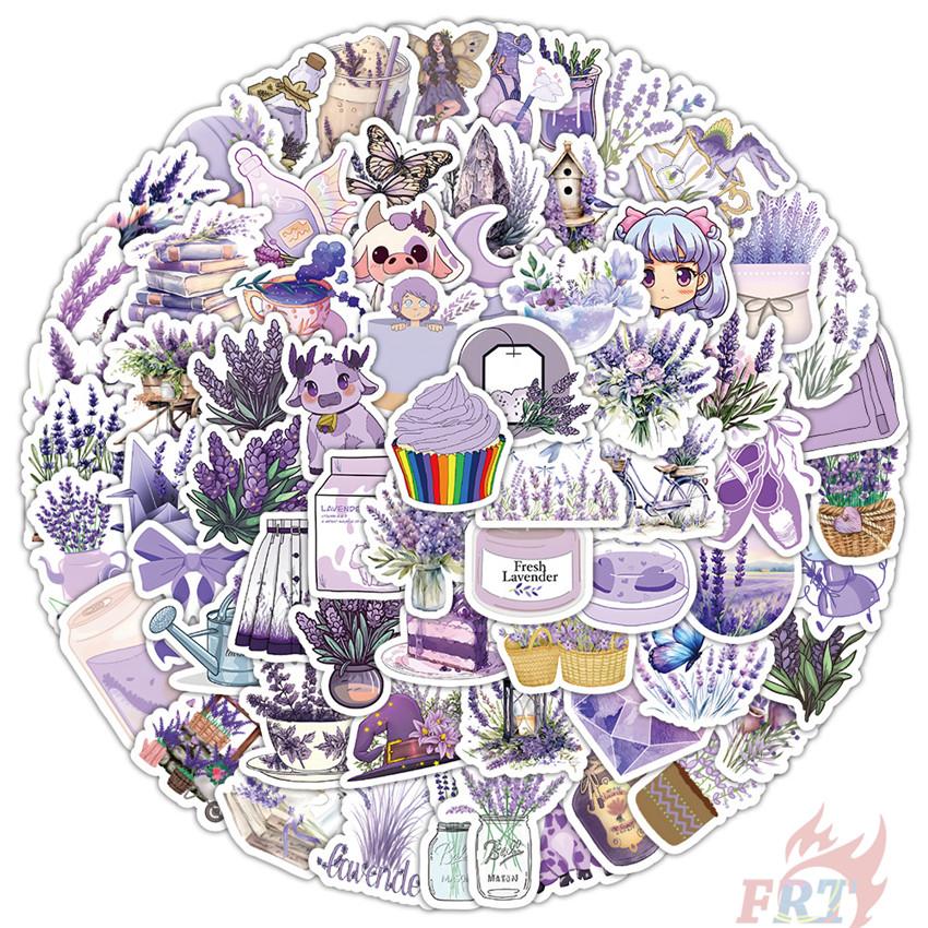 100ks/sada Fialové samolepky levandule Samolepky samolepky na módu pro vlastní potřebu