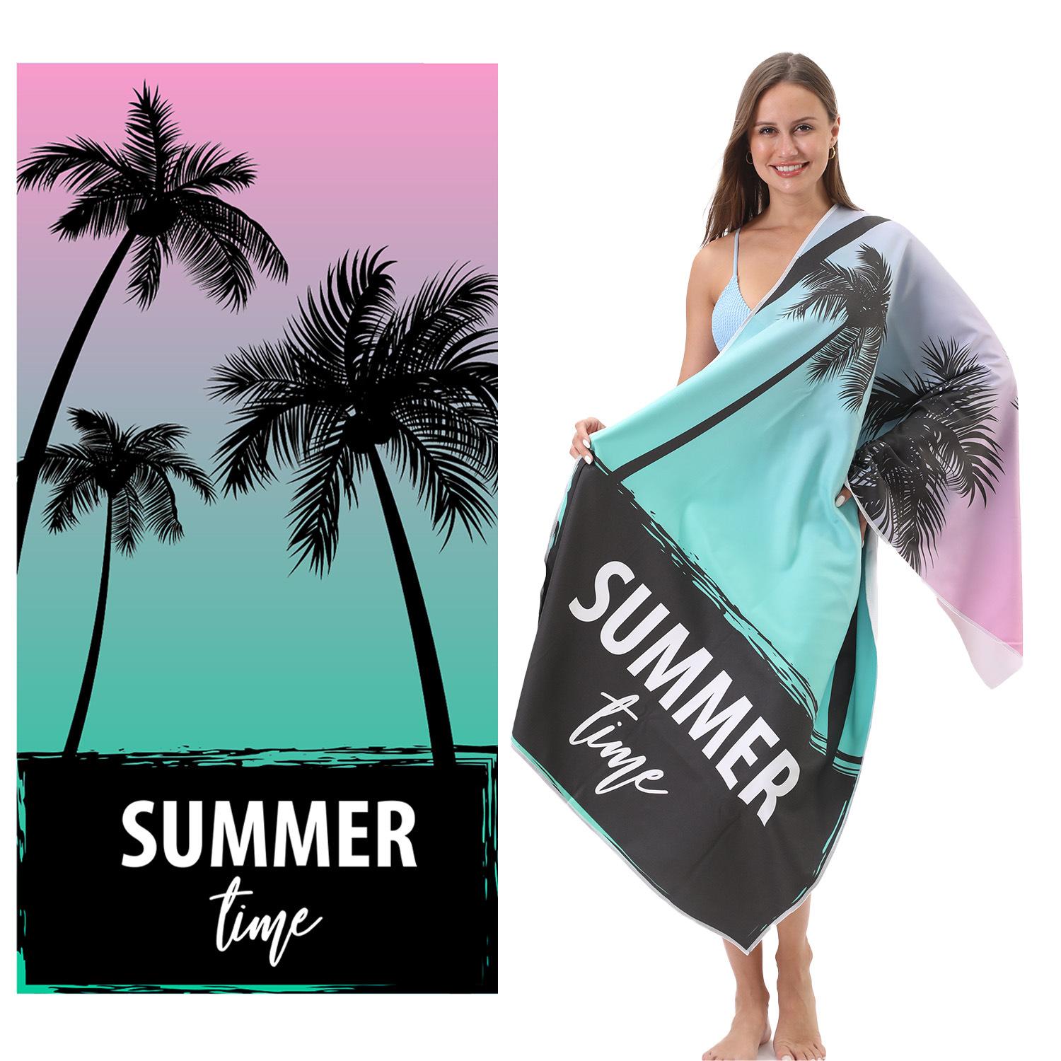 

Coconut tree beach towel quick-drying sports large towel bath towel water absorption 80 * 160 [OPP independent bag]