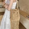 2026 Summer Bohemian Hollow Out Design Beach Bag Ethnic Style Shoulder Bag Fashion Long Tassel Cotton Thread Woven Crossbody Bag