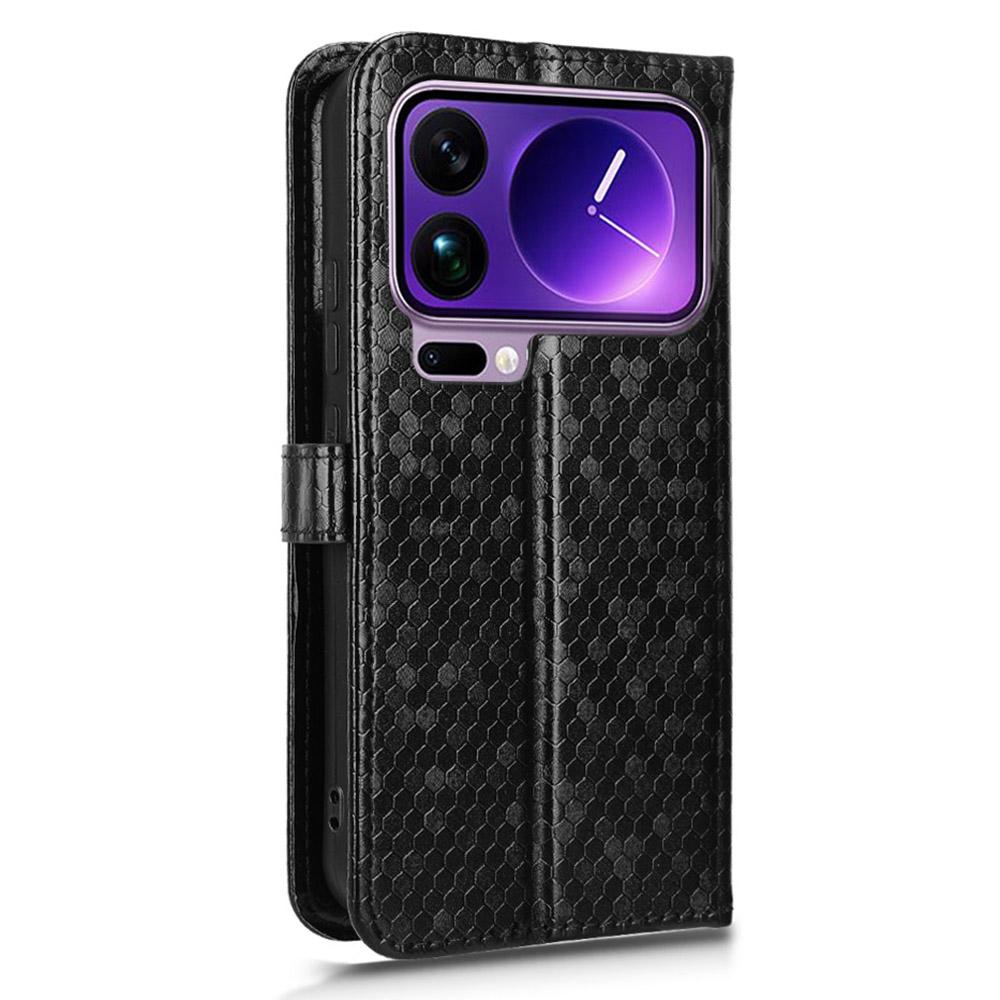 For Xiaomi 17 Pro Max Wallet Case Dot Pattern Imprint PU Leather Phone Cover with Wrist Strap