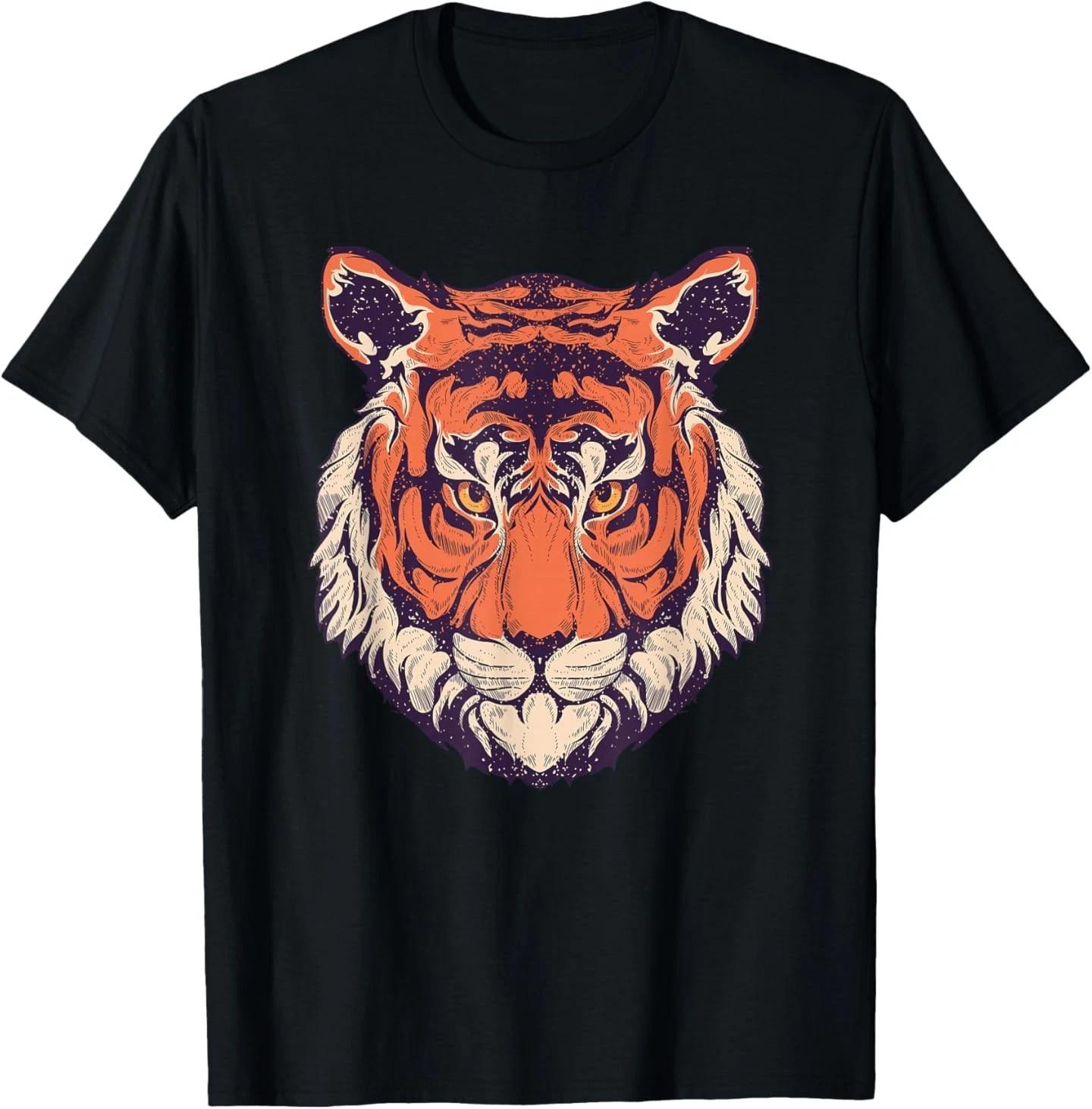 Cool Wild Tiger Tee Shirts, Tiger Fashion Graphic Design T- Shirt S