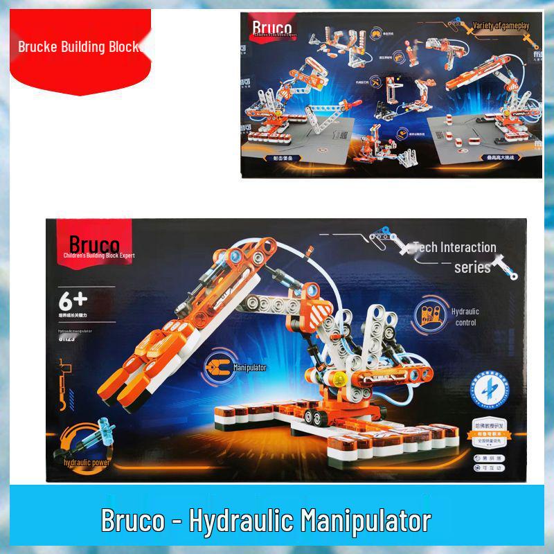 Brucally Hydraulic Mechanical Arm Excavator: Innovative Building Blocks Toy for Early Education