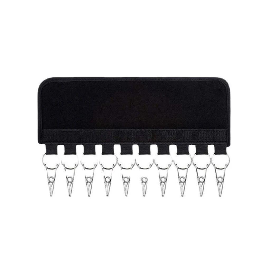 

1 шт. Многофункциональный зажим для пальто и шляп с 10 зажимами, самоклеящийся, портативный, для дома, без перфорации, на липучке, для хранения одежды none чёрный