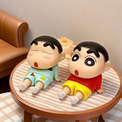 Crayon Shin-Chan Figuren Handyhalter Kawaii Anime Desktop-Ornamente Cartoon Fernsehen Handyhalterung Niedliche Puppendekorationen