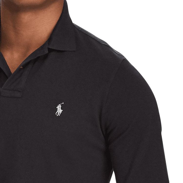 Polo Ralph Lauren Classic Solid Color Cotton Long Sleeve Polo Shirt Men Tops Black MNPOKNI16820115-001
