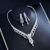 Zircon Jewelry Set: Elegant Niche Design for Weddings and Banquets - Earrings and Necklace
