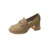 Retro Janes Pumps für Damen Britischer Stil Runde Zehenpartie Weiches Leder Slipper Flache Schuhe Zapatos De Mujer