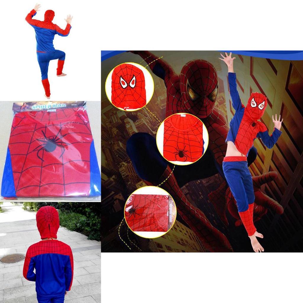 Niesamowity kostium dla dzieci z wzorem Spider-Mana na Halloween i imprezy