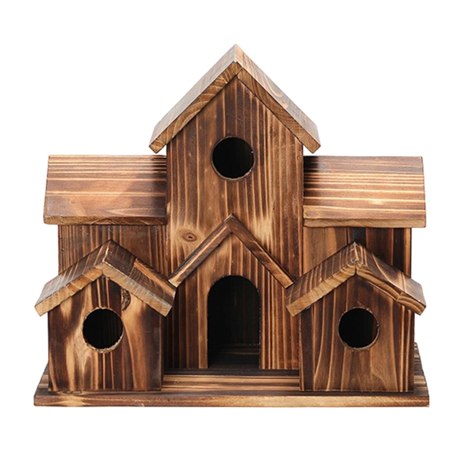 

Wooden Birdhouse Creative Outdoor Parrot Villa- Bird Feeder Decor One Size