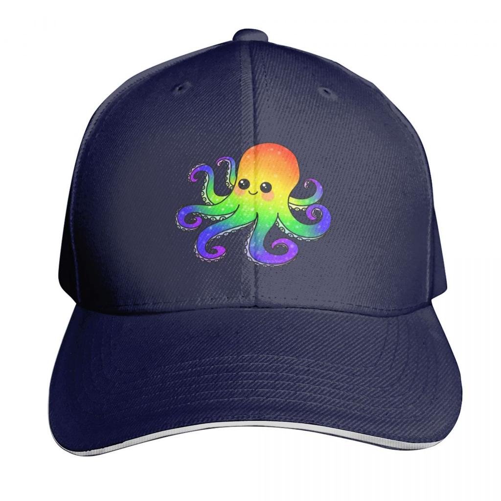 Rainbow Octopus Baseball Cap New In The Hat Unique Hats Party Hat Military Cap Unisex Unisex Caps Womens