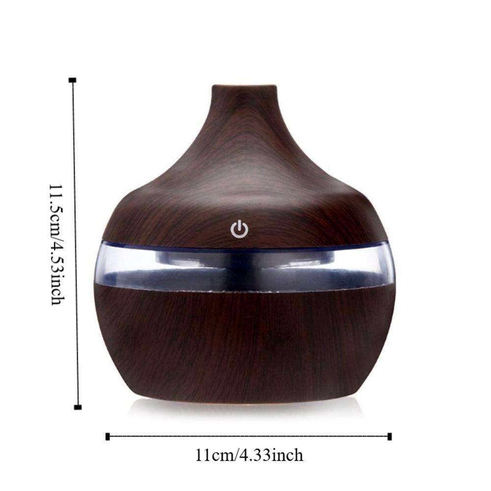 Wood Grain Air Humidifier Colorful LED Light Air Freshener Machine Aroma Oil Diffuser  Living Room