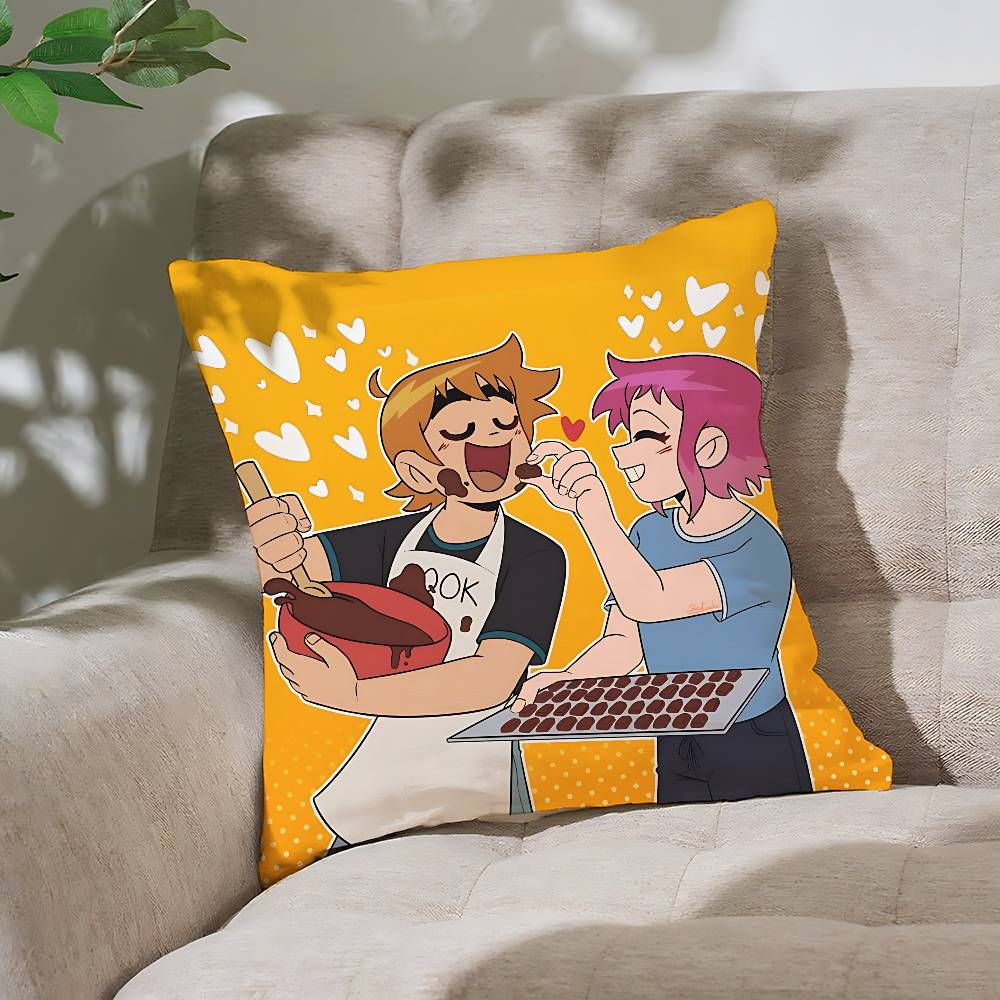 

Scott Pilgrim Vs The World Pillow Case Cushion Cover Soft Cute Throw Pillow Case For Car Sofa Pillowcase Polyester With Zipper 16x16Inch