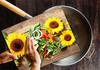 Glass Plate Cutting Board 52X40 Flowers