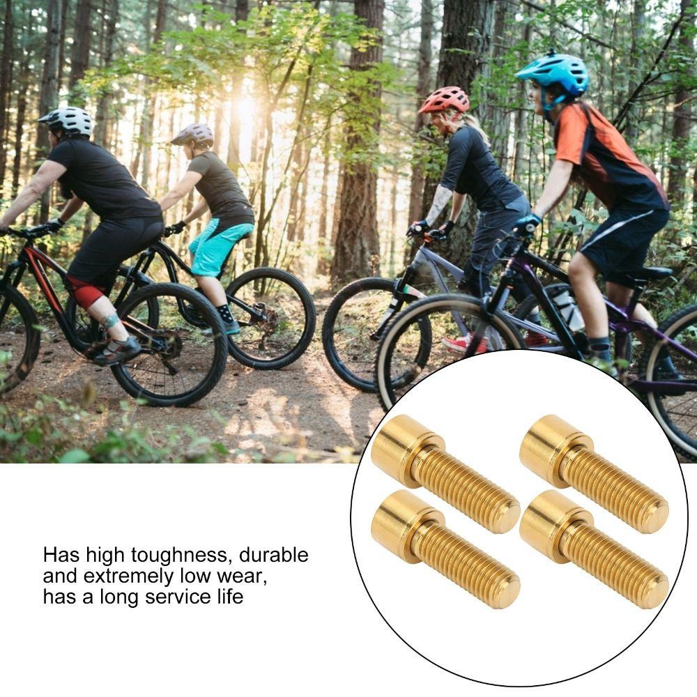 4Pcs Titanium Alloy Bike Handlebar Stem Bolts Gold/Silver Stem Inner Hex Screws  Bicycle Maintenance